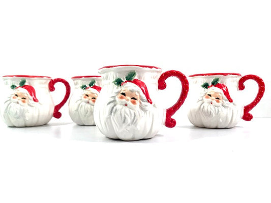 Vintage Josef Santa Mugs (Set of 4)